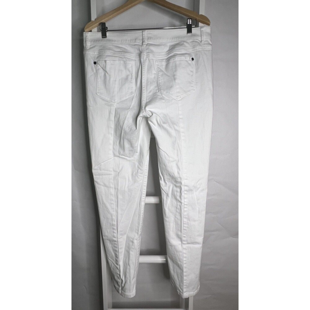 J. Jill White Denim 5 Pocket Jean Women's 14 Stretch Straight Leg Slim Boyfriend - Picture 13 of 14